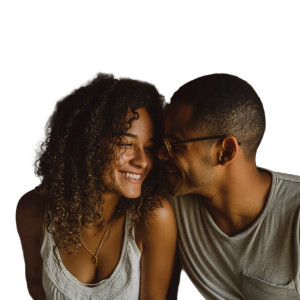 Happy Couple Smiling Vinyl Car Decal Sticker – Waterproof & UV-Resistant 8"