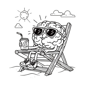 Cool Brain Relaxing Vinyl Car Decal Sticker – Waterproof & UV-Resistant 8"