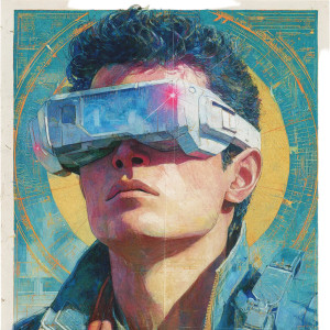 Sci-Fi Visionary Portrait Vinyl Car Decal Sticker – Waterproof & UV-Resistant 8"