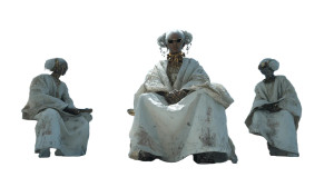 Futuristic Temple Priestess Vinyl Car Decal Sticker – Waterproof & UV-Resistant 8"