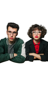 Serious Duo Portrait Vinyl Car Decal Sticker – Waterproof & UV-Resistant 8"