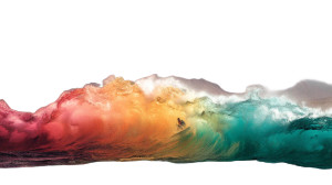 Rainbow Wave Surfer Vinyl Car Decal Sticker – Waterproof & UV-Resistant 8"