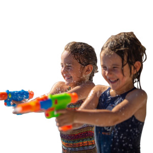 Joyful Waterfight Siblings Vinyl Car Decal Sticker – Waterproof & UV-Resistant 8"