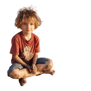 Child With Sandcastle Vinyl Car Decal Sticker – Waterproof & UV-Resistant 8"