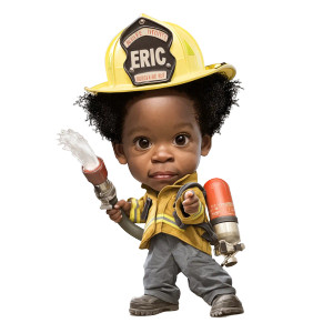 Firefighter Baby Caricature Vinyl Car Decal Sticker – Waterproof & UV-Resistant 8"