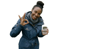 Smiling Woman By River Vinyl Car Decal Sticker – Waterproof & UV-Resistant 8"