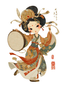 Dunhuang Dancing Girl V2 Vinyl Car Decal Sticker – Waterproof & UV-Resistant 8"