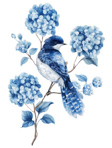 Chinoiserie Bird Clipart Vinyl Car Decal Sticker – Waterproof & UV-Resistant 8"