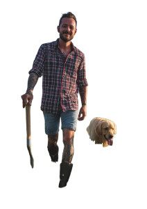 Confident Farmer Walking Vinyl Car Decal Sticker – Waterproof & UV-Resistant 8"