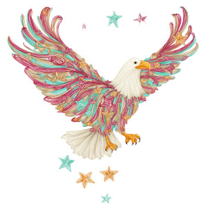 Patriotic Eagle Illustration Vinyl Car Decal Sticker – Waterproof & UV-Resistant 8"