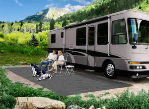 Transform Your RV Patio with Stone Gray Outdoor Rug | Durable 6x15ft Patio Mat with Marine Backing Transform Your RV Patio with Stone Gray Outdoor Rug | Durable 6x15ft Patio Mat with Marine Backing