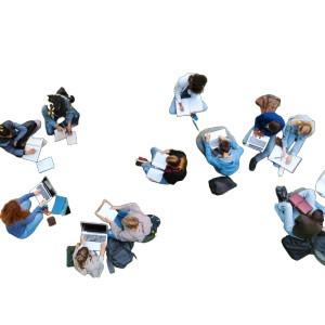 International Students Studying Vinyl Car Decal Sticker – Waterproof & UV-Resistant 8"