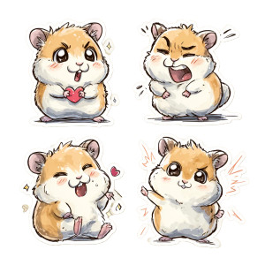 Chibi Hamster Stickers Vinyl Car Decal Sticker – Waterproof & UV-Resistant 8"