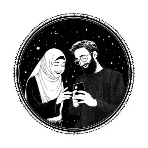 Vintage Muslim Couple Vinyl Car Decal Sticker – Waterproof & UV-Resistant 8"