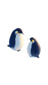 Penguin Love Pebble Vinyl Car Decal Sticker – Waterproof & UV-Resistant 8"