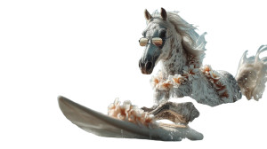 Surfing Horse Vinyl Car Decal Sticker – Waterproof & UV-Resistant 8"