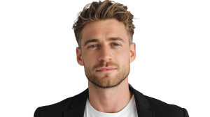 Young Man In Suit Vinyl Car Decal Sticker – Waterproof & UV-Resistant 8"