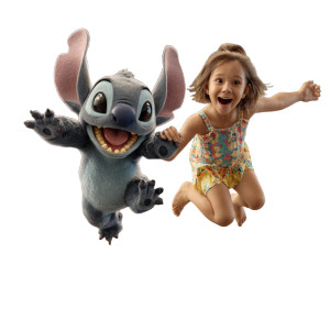 Lilo & Stitch Jump Vinyl Car Decal Sticker – Waterproof & UV-Resistant 8"