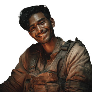 Smiling Space Worker Vinyl Car Decal Sticker – Waterproof & UV-Resistant 8"