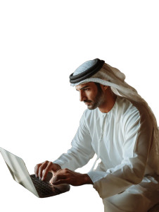 Emirati Man Working Vinyl Car Decal Sticker – Waterproof & UV-Resistant 8"