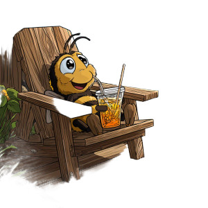 Relaxing Cartoon Bee Vinyl Car Decal Sticker – Waterproof & UV-Resistant 8"