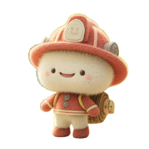 Firefighter Plushie Vinyl Car Decal Sticker – Waterproof & UV-Resistant 8"