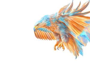 Digital Eagle Flight Vinyl Car Decal Sticker – Waterproof & UV-Resistant 8"