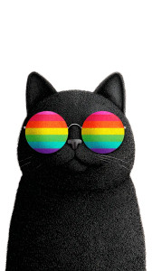 Rainbow Sunglasses Cat Vinyl Car Decal Sticker – Waterproof & UV-Resistant 8"