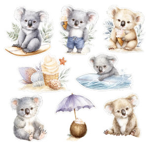Beach Koalas Sticker Vinyl Car Decal Sticker – Waterproof & UV-Resistant 8"