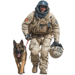 Military Dog Pose Vinyl Car Decal Sticker – Waterproof & UV-Resistant 8"