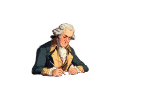 George Washington Signing Vinyl Car Decal Sticker – Waterproof & UV-Resistant 8"