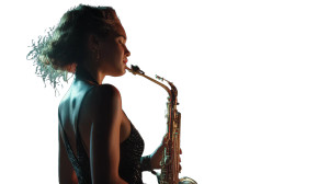 Latina Jazz Saxophonist Vinyl Car Decal Sticker – Waterproof & UV-Resistant 8"