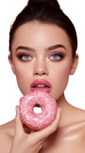 Pink Donut Model Vinyl Car Decal Sticker – Waterproof & UV-Resistant 8"