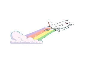 Joyful Airplane Character Vinyl Car Decal Sticker – Waterproof & UV-Resistant 8"