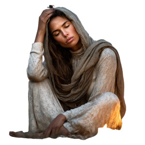 Serene Hijab Contemplation Vinyl Car Decal Sticker – Waterproof & UV-Resistant 8"
