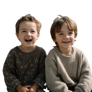 Laughing Boys Vinyl Car Decal Sticker – Waterproof & UV-Resistant 8"