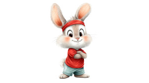 Confident Cartoon Bunny Vinyl Car Decal Sticker – Waterproof & UV-Resistant 8"
