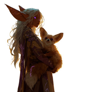 Elf With Cosmic Fox Vinyl Car Decal Sticker – Waterproof & UV-Resistant 8"