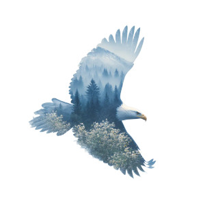 Soaring Eagle Silhouette V2 Vinyl Car Decal Sticker – Waterproof & UV-Resistant 8"