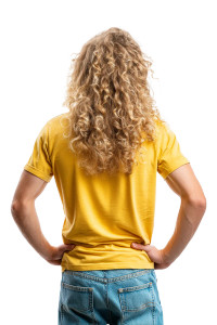 Blonde Curly Haired Boy Vinyl Car Decal Sticker – Waterproof & UV-Resistant 8"