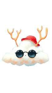 Whimsical Cloud Deer Vinyl Car Decal Sticker – Waterproof & UV-Resistant 8"