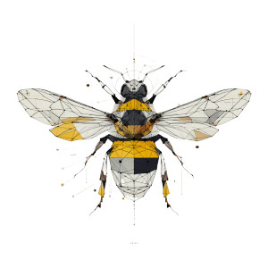 Geometric Bee Vinyl Car Decal Sticker – Waterproof & UV-Resistant 8" Geometric Bee Vinyl Car Decal Sticker – Waterproof & UV-Resistant 8"