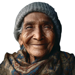 Smiling Old Lady Vinyl Car Decal Sticker – Waterproof & UV-Resistant 8"