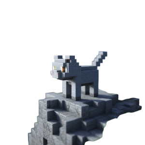 Minecraft Gray Cat Vinyl Car Decal Sticker – Waterproof & UV-Resistant 8"