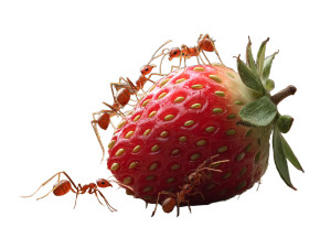Ants On Strawberry Vinyl Car Decal Sticker – Waterproof & UV-Resistant 8"