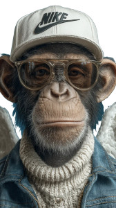 Chimpanzee Angel Vinyl Car Decal Sticker – Waterproof & UV-Resistant 8" Chimpanzee Angel Vinyl Car Decal Sticker – Waterproof & UV-Resistant 8"