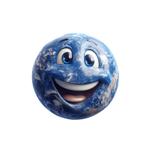 Happy Earth Mascot Vinyl Car Decal Sticker – Waterproof & UV-Resistant 8"