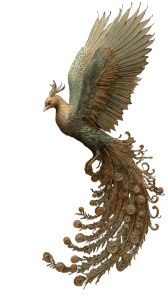 Golden Phoenix Soaring Vinyl Car Decal Sticker – Waterproof & UV-Resistant 8"