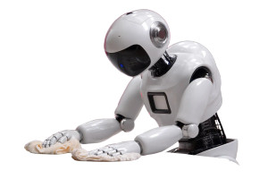 Robot Waiter Cleaning Vinyl Car Decal Sticker – Waterproof & UV-Resistant 8"