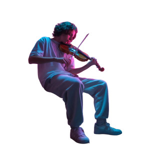 Teen Violinist At Night Vinyl Car Decal Sticker – Waterproof & UV-Resistant 8"